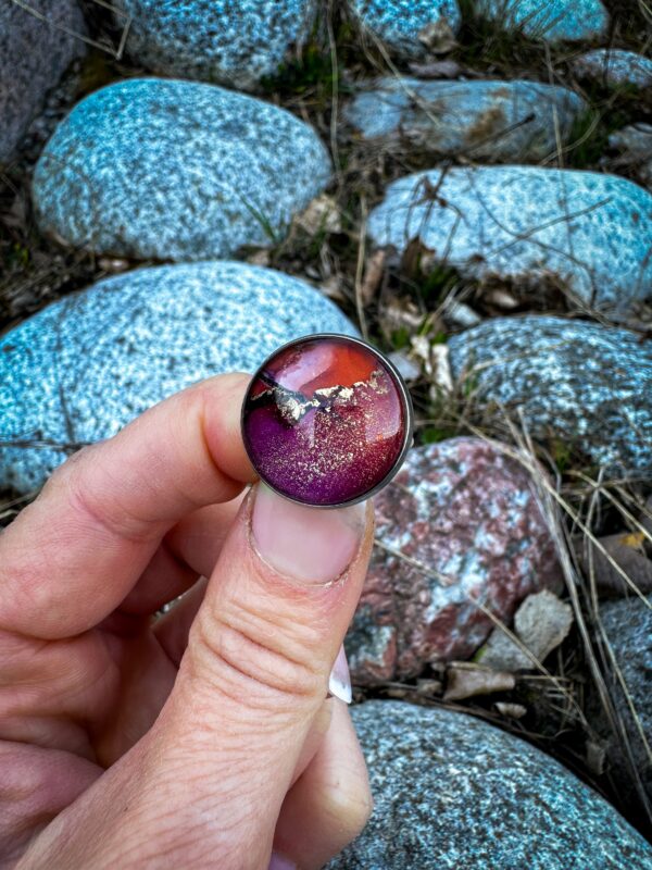 Ring – handmålad med alcohol ink - Bild 3